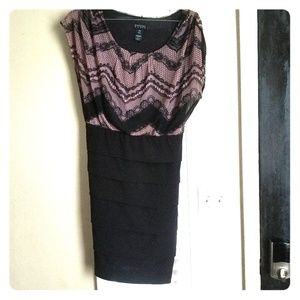 Mauve and black skirt dress